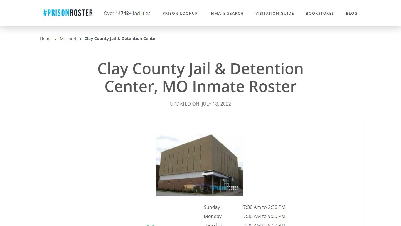 Clay County Jail & Detention Center, MO Inmate Roster - Prisonroster